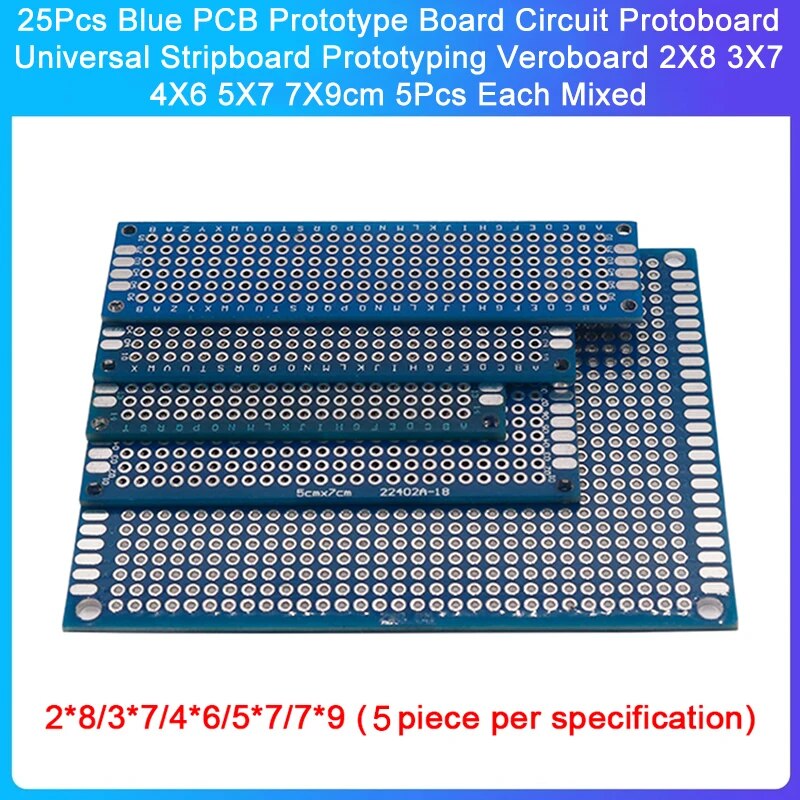 Ķ PCB Ÿ  ȸ 亸,  Ʈ Ÿ, 2x8, 3x7, 4x6, 5x7, 7x9cm,  ȥ, 25 